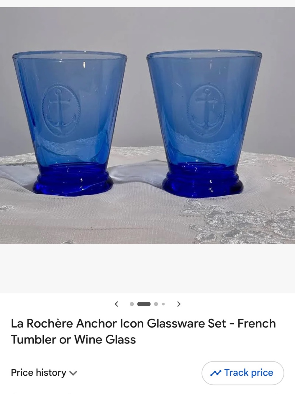 La Rochère Cobalt Blue Anchor Icon Glass - Set of 4